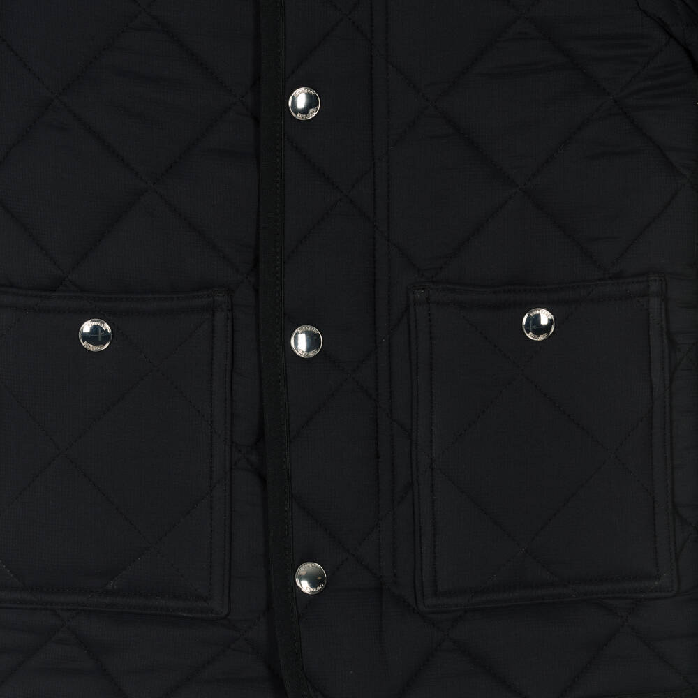 Burberry-Black Quilted Vintage Check Baby Coat | Childrensalon
