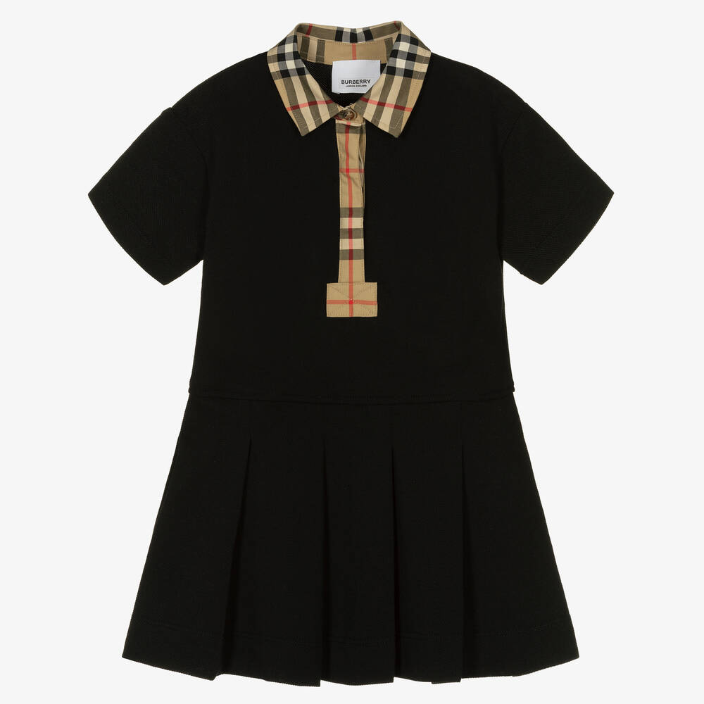 Burberry-Черное платье Vintage Check для малышек | Childrensalon