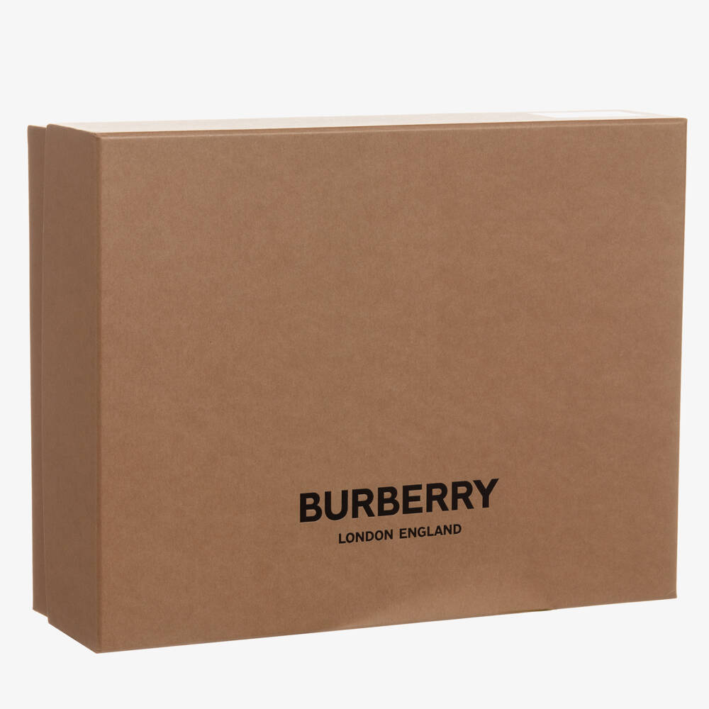 Burberry-Black & White Cotton Romper Gift Set | Childrensalon