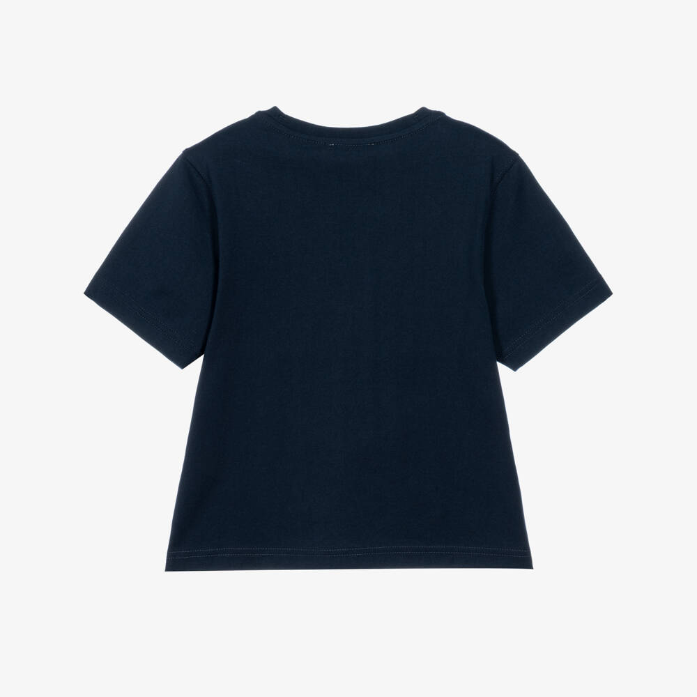 Burberry-Blue Cotton Thomas Bear & Friends T-Shirt | Childrensalon