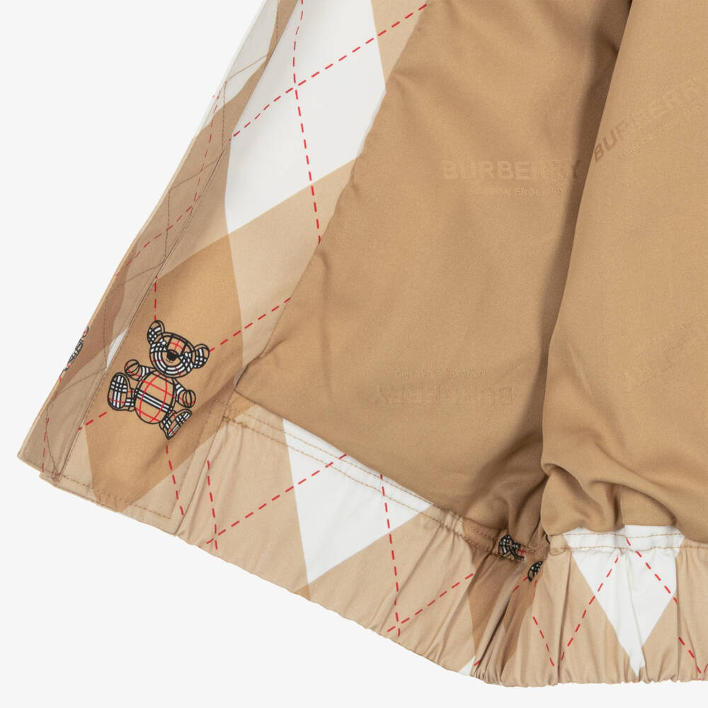 Burberry-Boys Beige Cotton Argyle Jacket | Childrensalon
