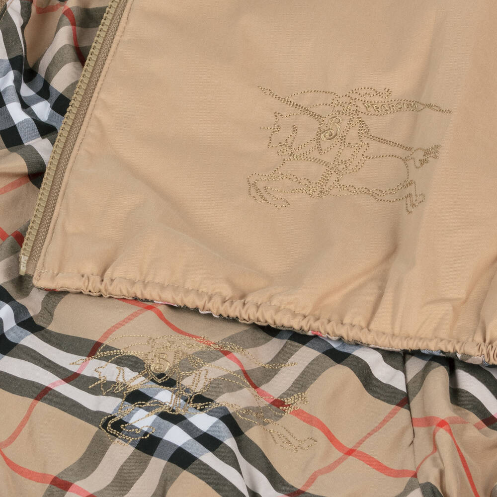 Burberry-Boys Beige Reversible Check Jacket | Childrensalon