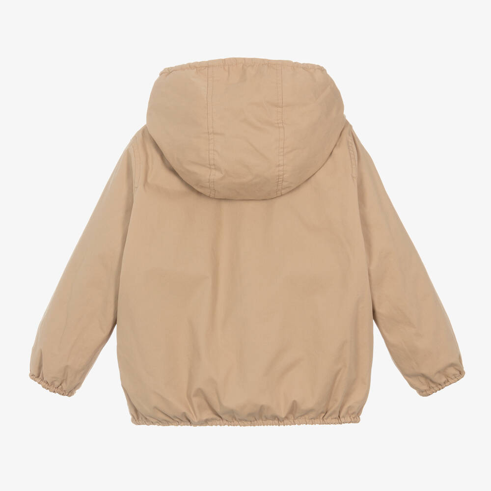 Burberry-Boys Beige Reversible Check Jacket | Childrensalon