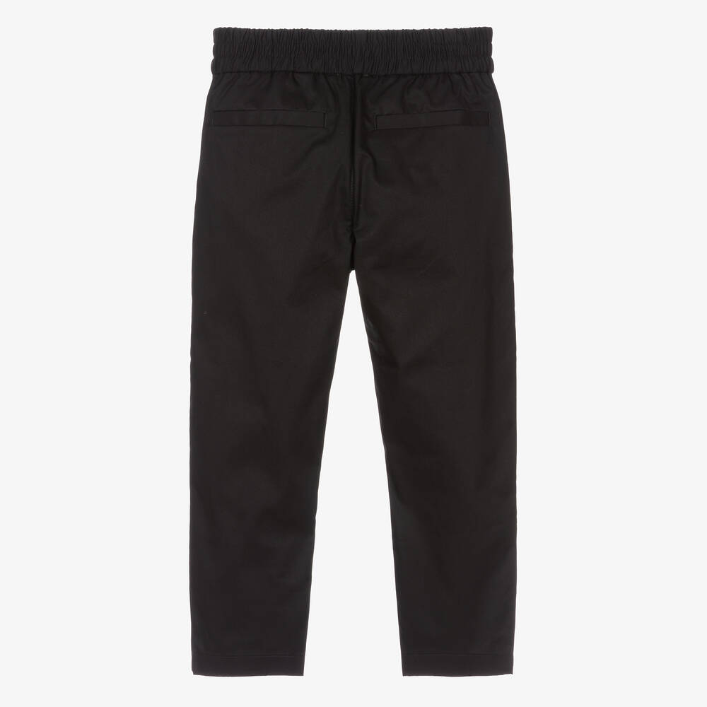 Burberry-بنطلون قطن تويل لون أسود للأولاد | Childrensalon