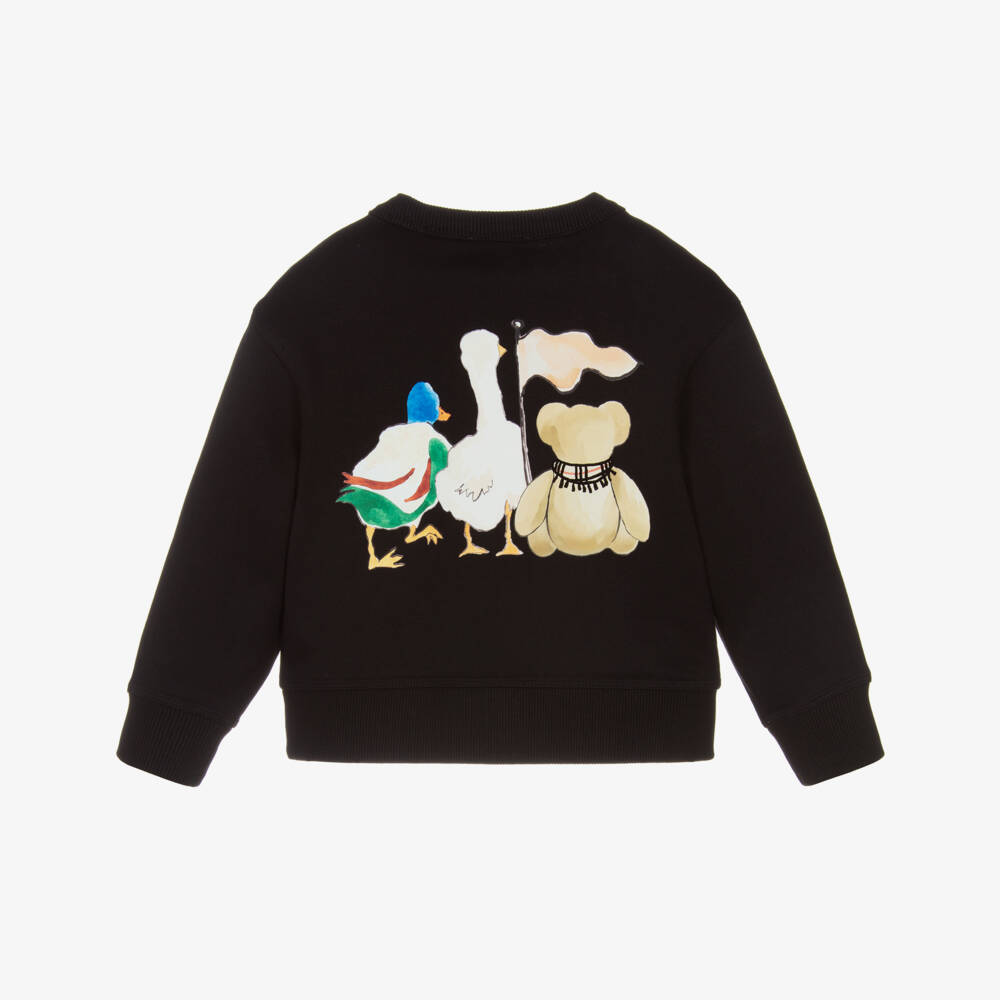 Burberry-Boys Black Cotton Thomas Bear & Friends Sweatshirt | Childrensalon