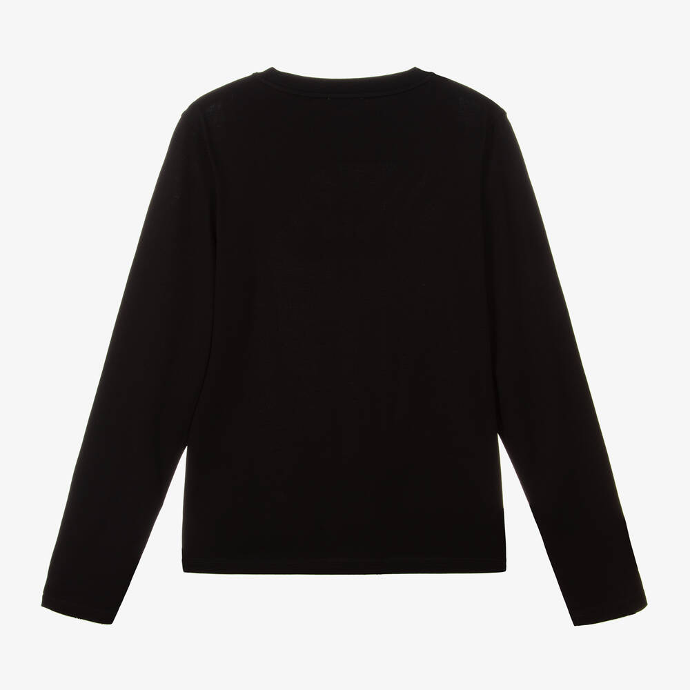 Burberry-Boys Black Cotton Top | Childrensalon