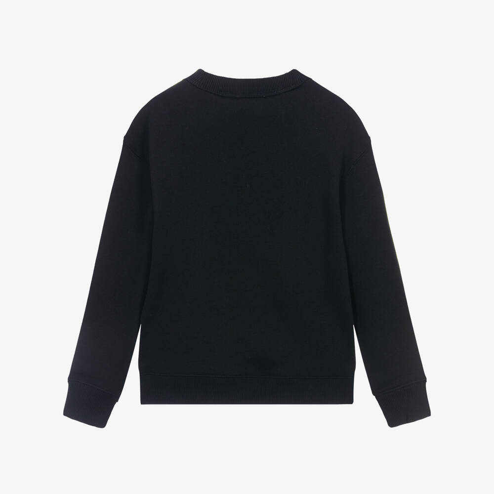 Burberry-Boys Black EKD Cotton Sweatshirt | Childrensalon