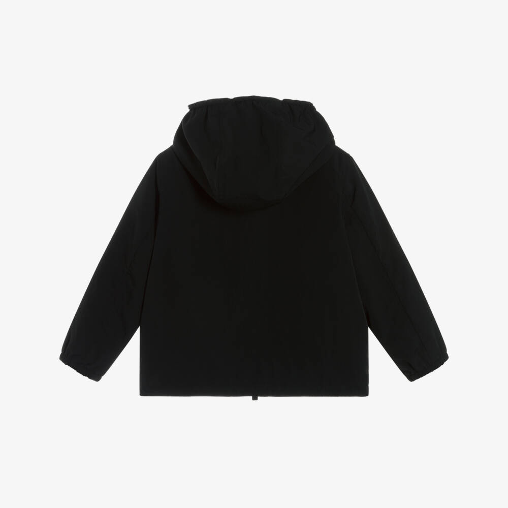 Burberry-Boys Black EKD Zip-Up Hooded Jacket | Childrensalon