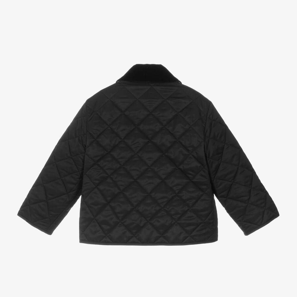 Burberry-Boys Black Quilted Jacket | Childrensalon