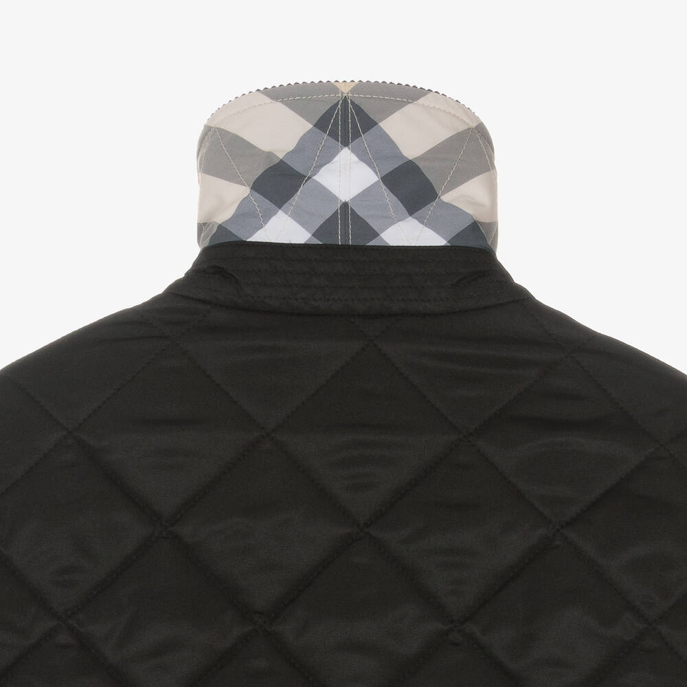 Burberry-Boys Black Quilted Jacket | Childrensalon