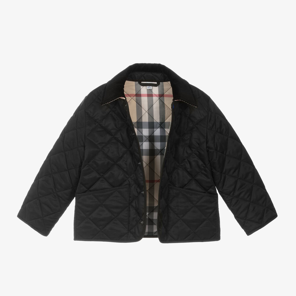 Burberry-Boys Black Quilted Jacket | Childrensalon