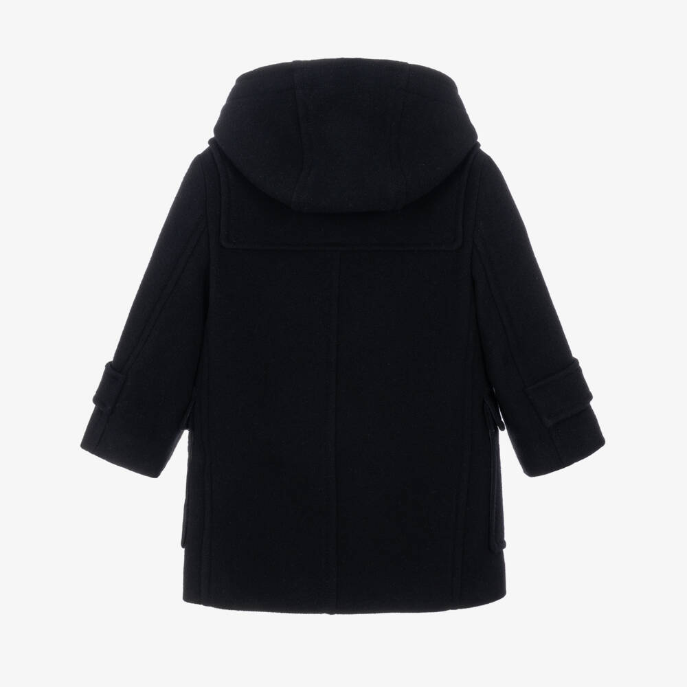 Burberry-Boys Black Wool Edmund Duffle Coat | Childrensalon