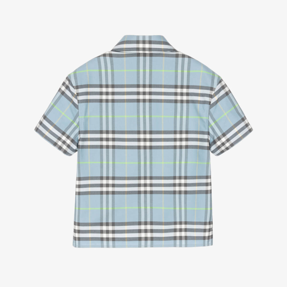 Burberry-Boys Blue Burberry Check Shirt | Childrensalon