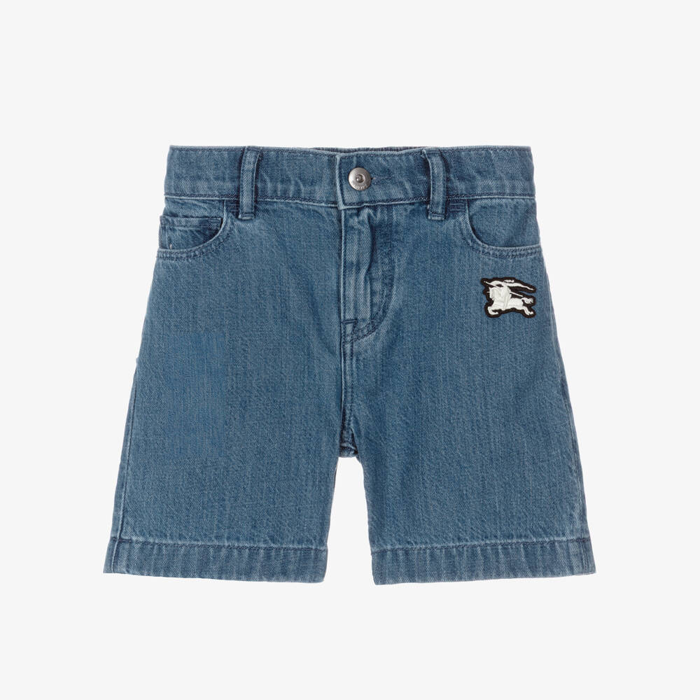 Burberry-Шорты синие из денима с логотипом EKD для мальчиков | Childrensalon