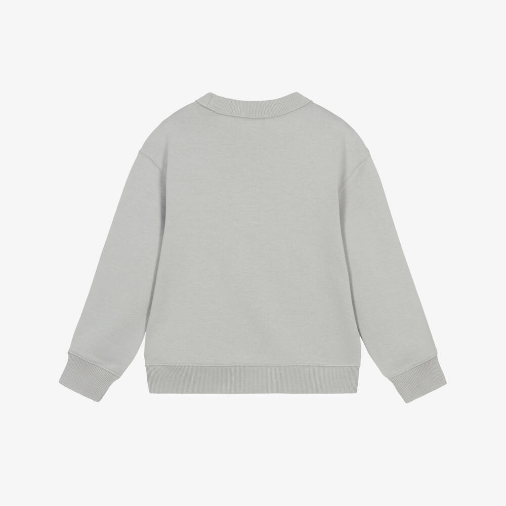 Burberry-Boys Grey Thomas Bear Cotton Sweatshirt | Childrensalon