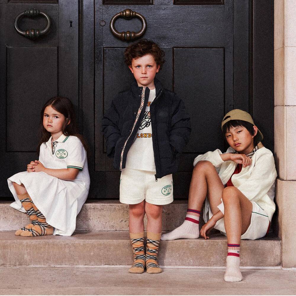 Burberry-Boys Ivory Cotton Burberry Flag T-Shirt | Childrensalon