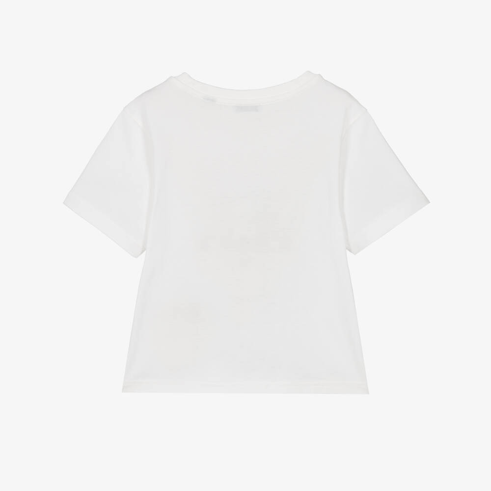 Burberry-Boys Ivory Cotton Burberry Flag T-Shirt | Childrensalon