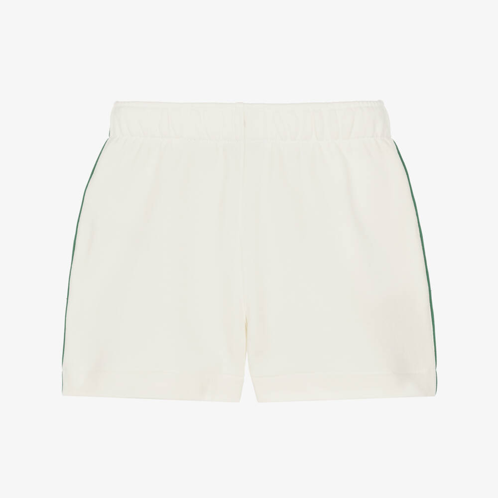 Burberry-Boys Ivory Cotton Tennis Bear Shorts | Childrensalon