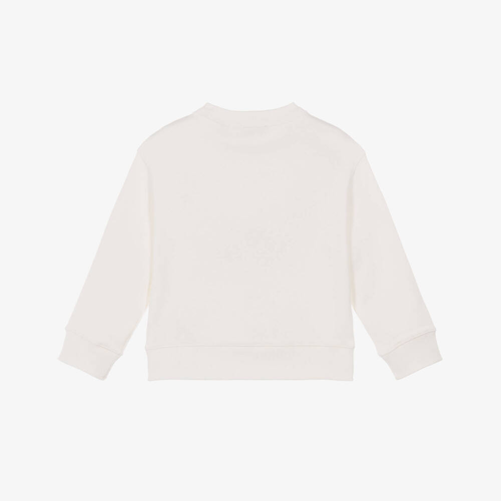 Burberry-Boys Ivory Cotton Tennis Bear Sweatshirt | Childrensalon