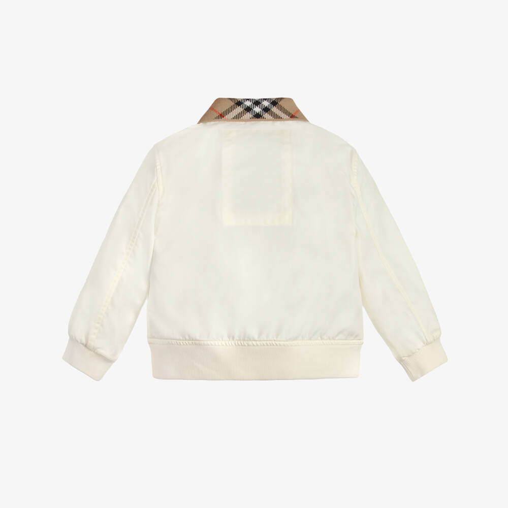 Burberry-Boys Ivory Hayfield Harrington Jacket in Cotton Twill | Childrensalon