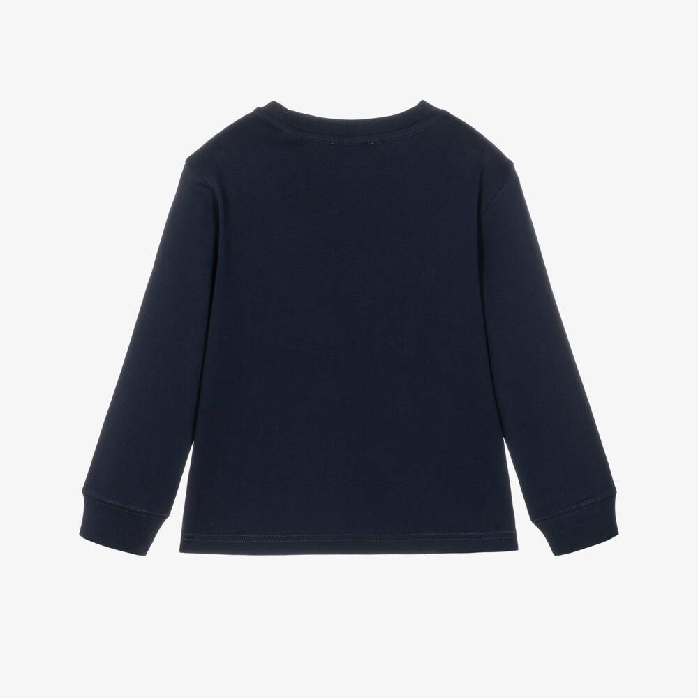 Burberry-Boys Navy Blue Rainy Day Thomas Bear Top | Childrensalon