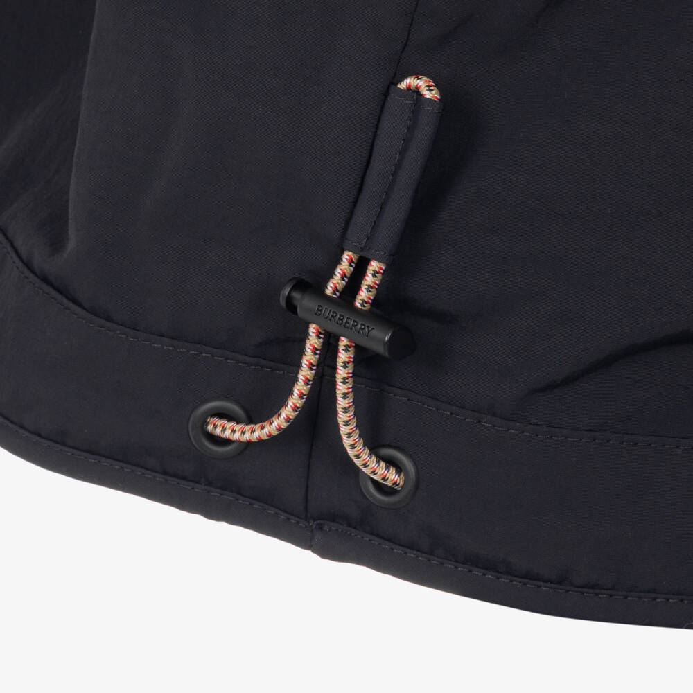 Burberry-Boys Navy Blue Thomas Bear Sherpa Jacket | Childrensalon