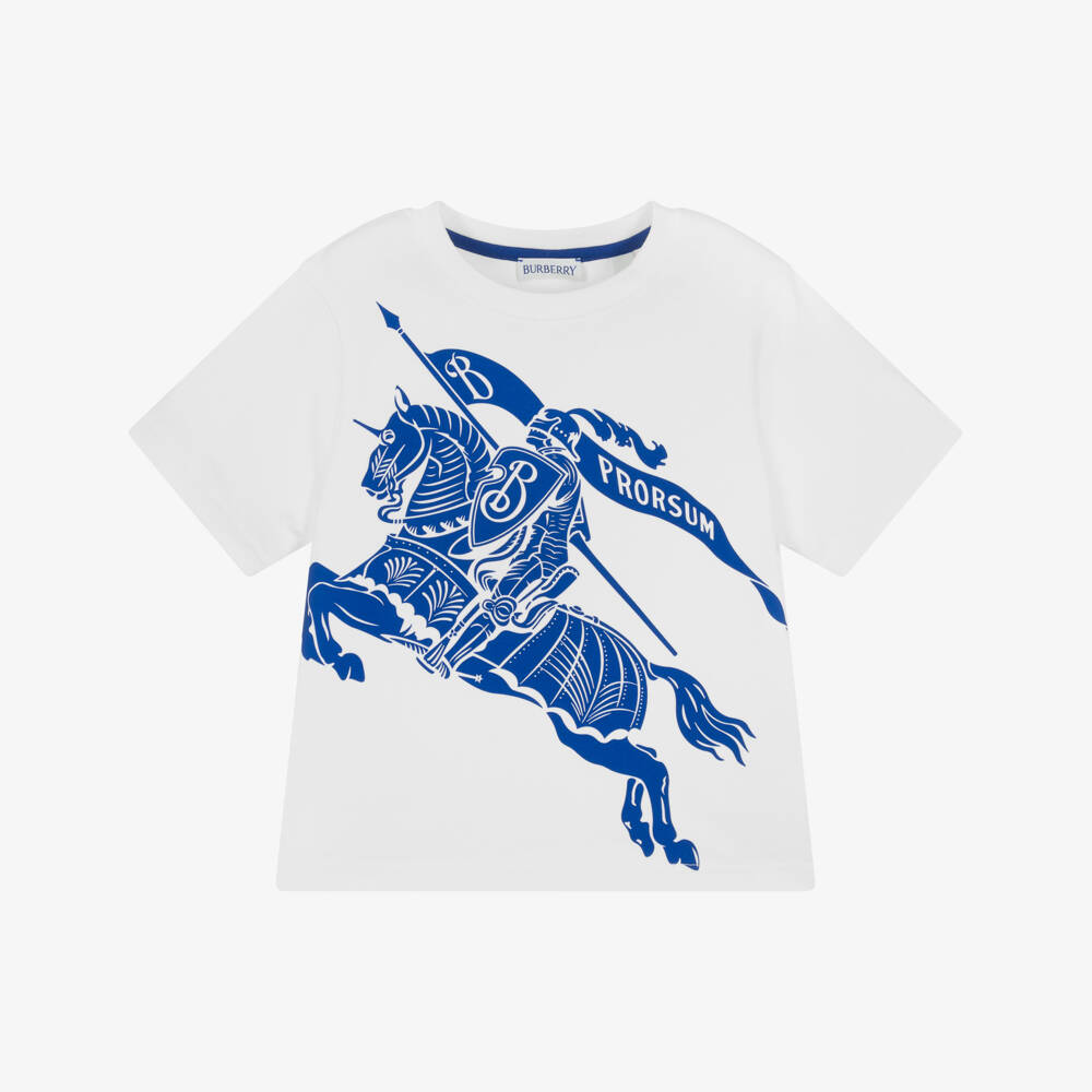 Burberry-تيشيرت بتصميم EKD لون أبيض للأولاد | Childrensalon