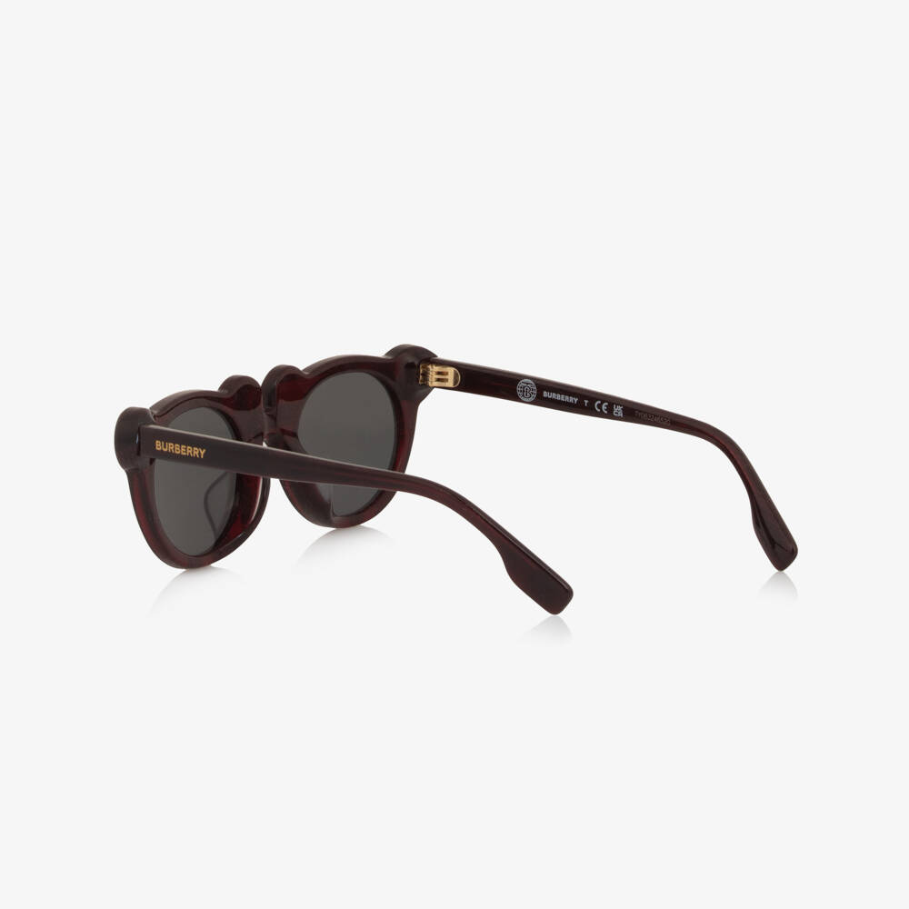 Burberry-Dark Red Check Sunglasses (UVA/UVB) | Childrensalon
