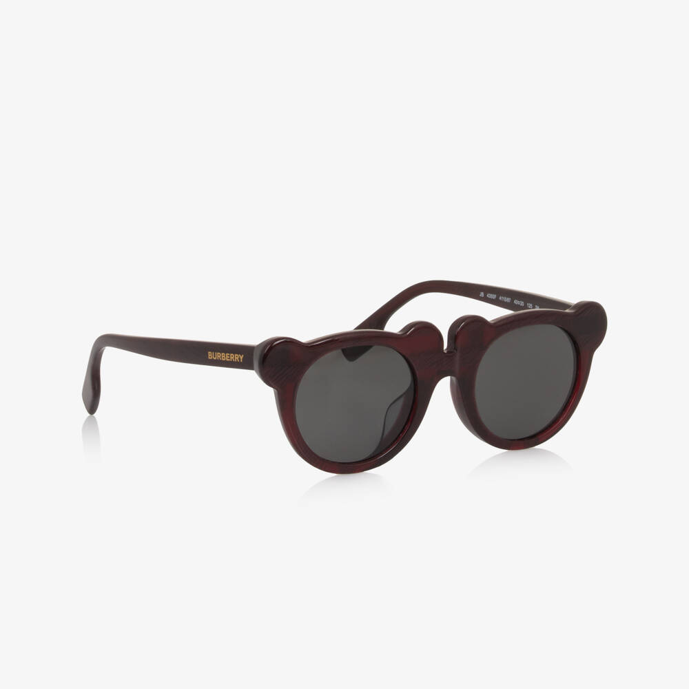 Burberry-Dark Red Check Sunglasses (UVA/UVB) | Childrensalon