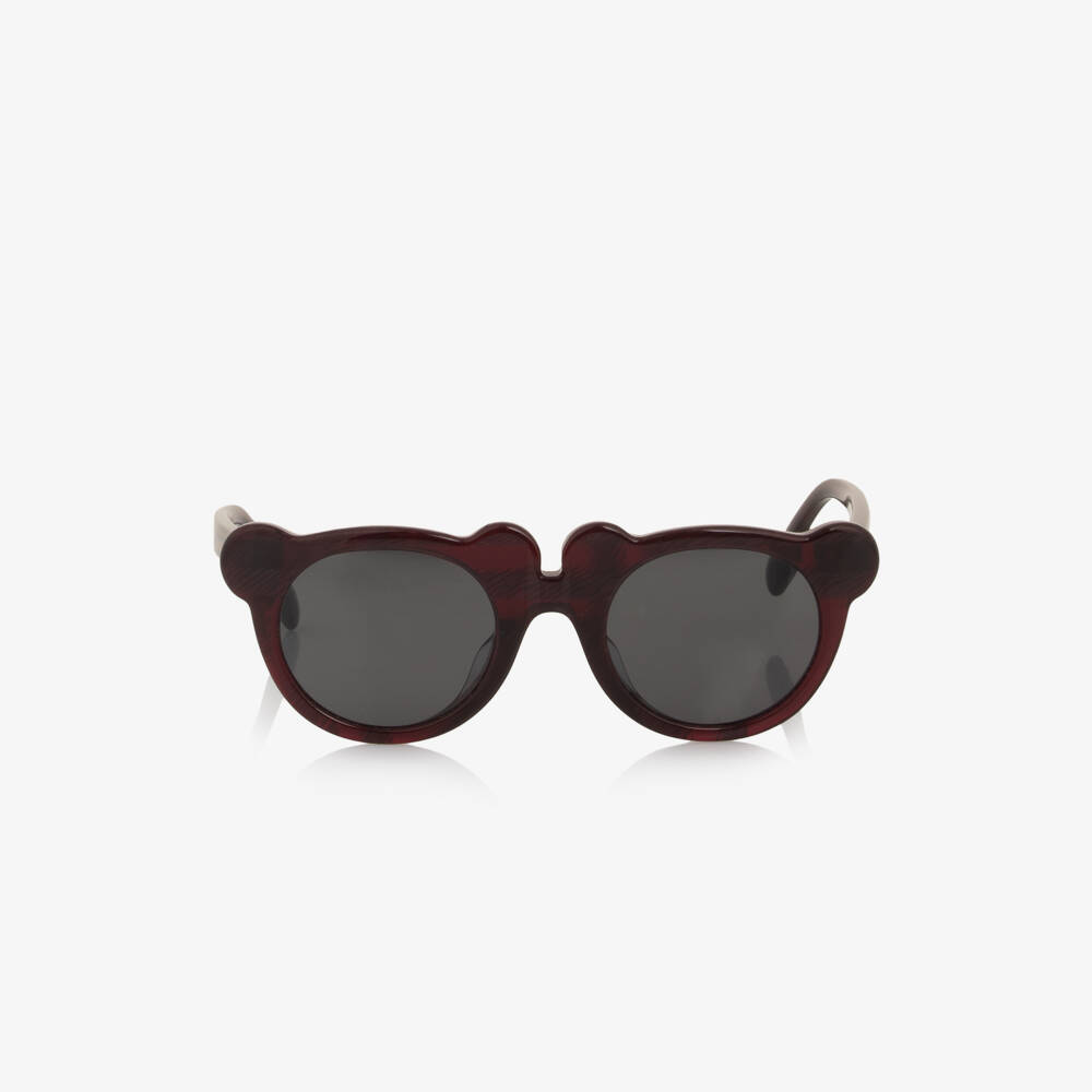 Burberry-Dark Red Check Sunglasses (UVA/UVB) | Childrensalon
