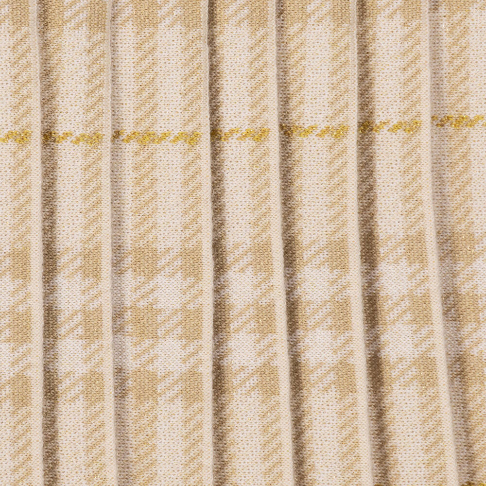 Burberry-Girls Beige Check Wool Blend Pleated Skirt | Childrensalon