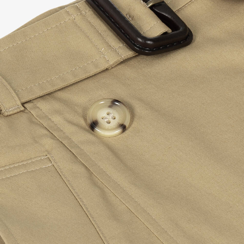 Burberry-Girls Beige Cotton Trench Skirt | Childrensalon