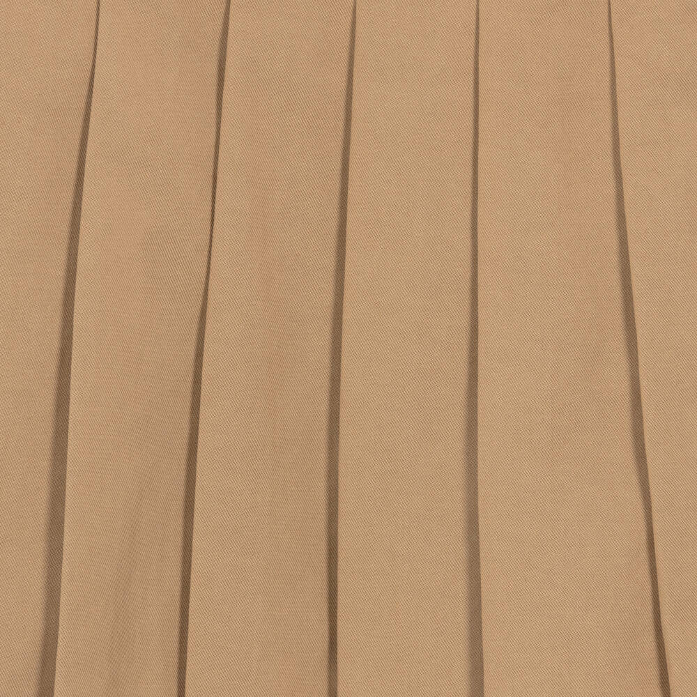 Burberry-Girls Beige Pleated Twill Skirt | Childrensalon