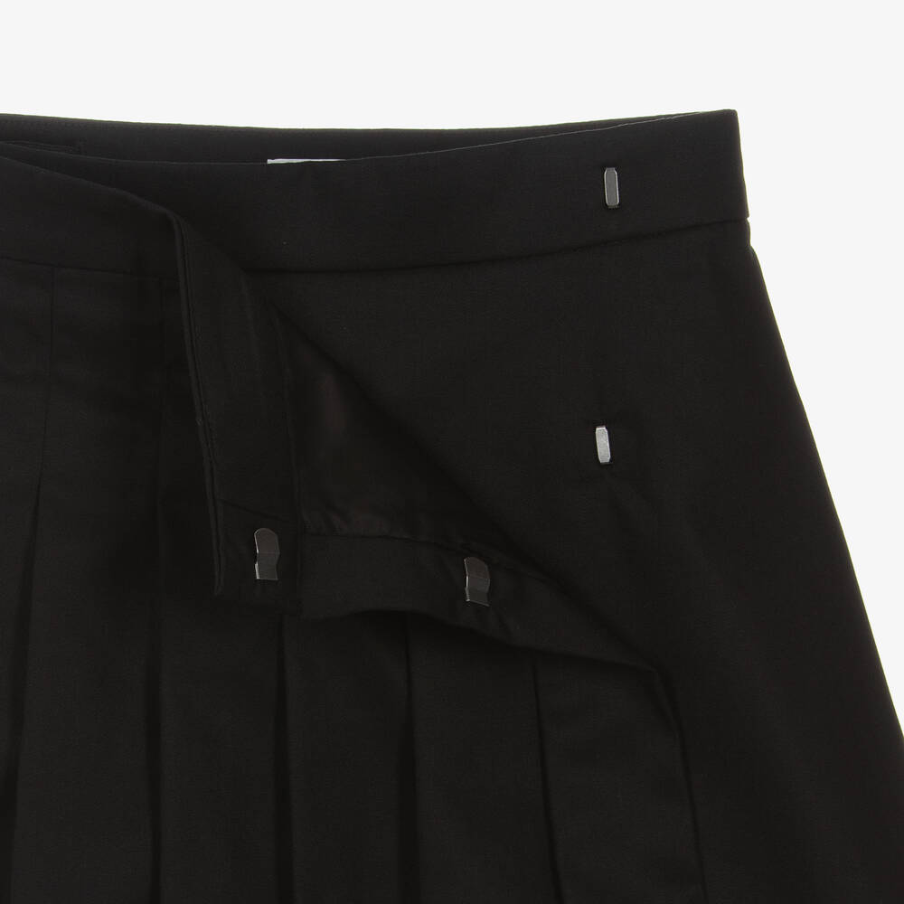 Burberry - Girls Black EKD Pleated Skirt | Childrensalon