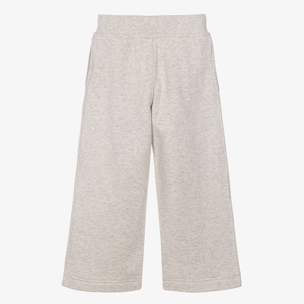 Burberry-Girls Grey Joggers with Check Knight Stamp | Childrensalon