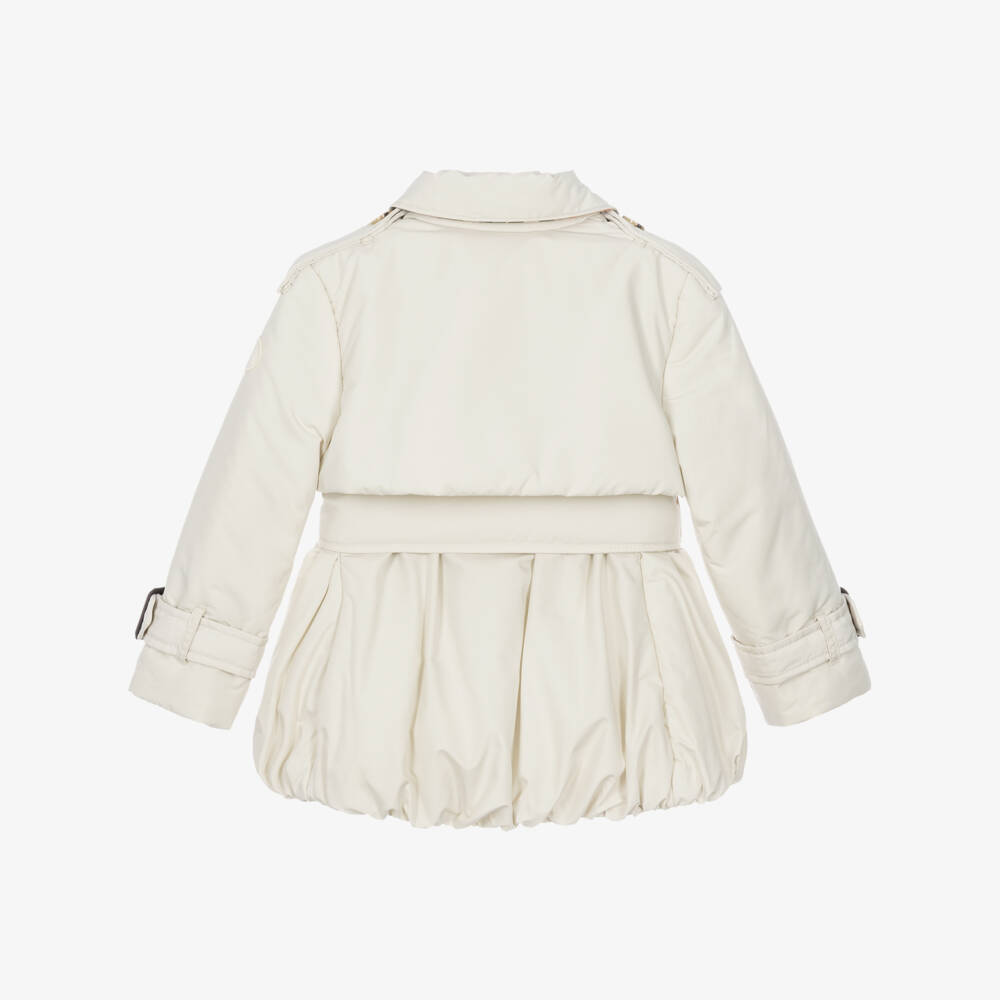Burberry-Girls Ivory Bubble Hem Padded Jacket | Childrensalon