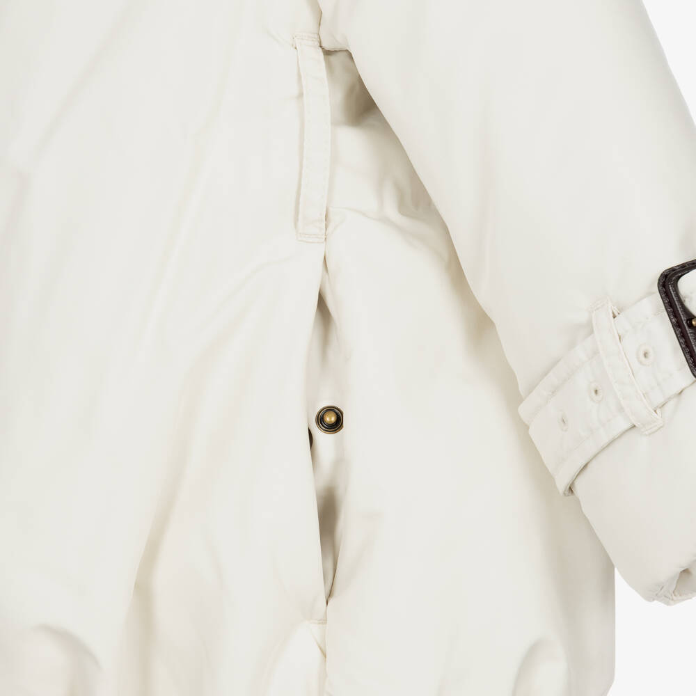 Burberry-Girls Ivory Bubble Hem Padded Jacket | Childrensalon