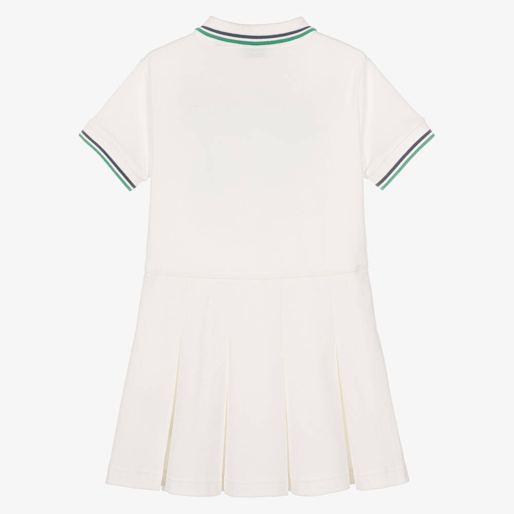 Burberry-Girls Ivory Cotton Piqué Tennis Dress | Childrensalon