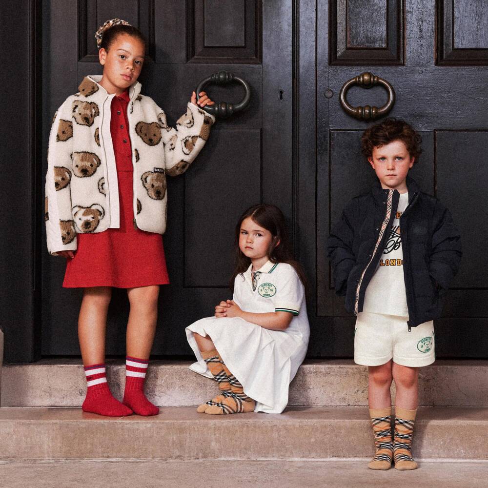 Burberry-Girls Ivory Cotton Piqué Tennis Dress | Childrensalon