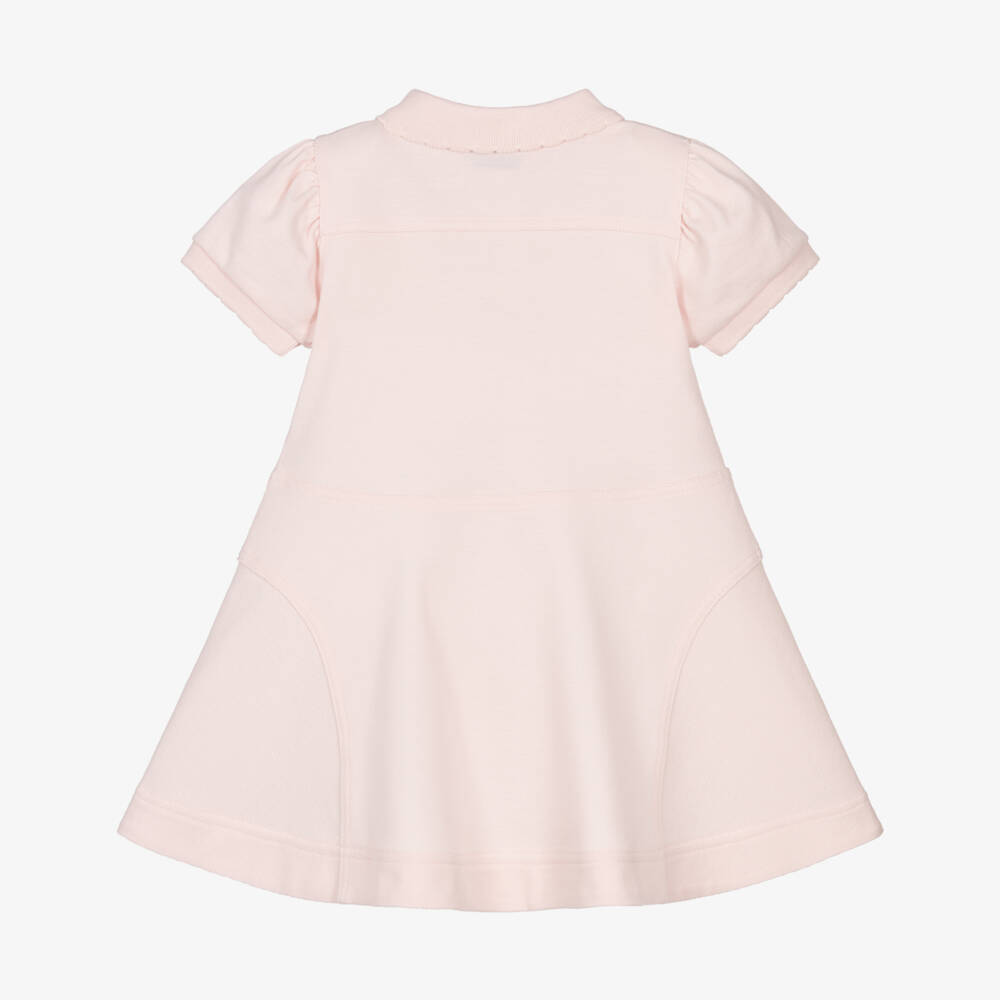 Burberry-Girls Pale Pink Cotton Piqué Polo Dress | Childrensalon