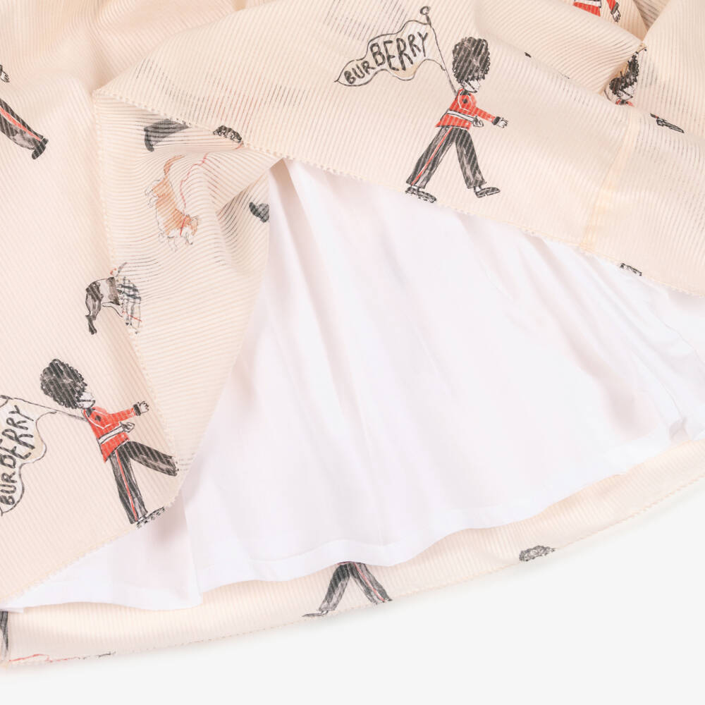 Burberry-Girls Pink Cotton Dress with King's Guard Print | Childrensalon