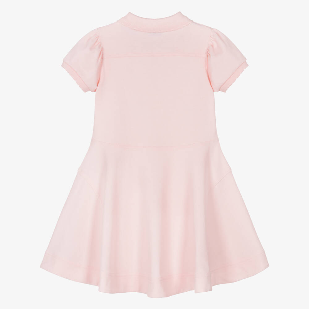 Burberry-Girls Pink Cotton Piqué Polo Dress with EKD Logo | Childrensalon