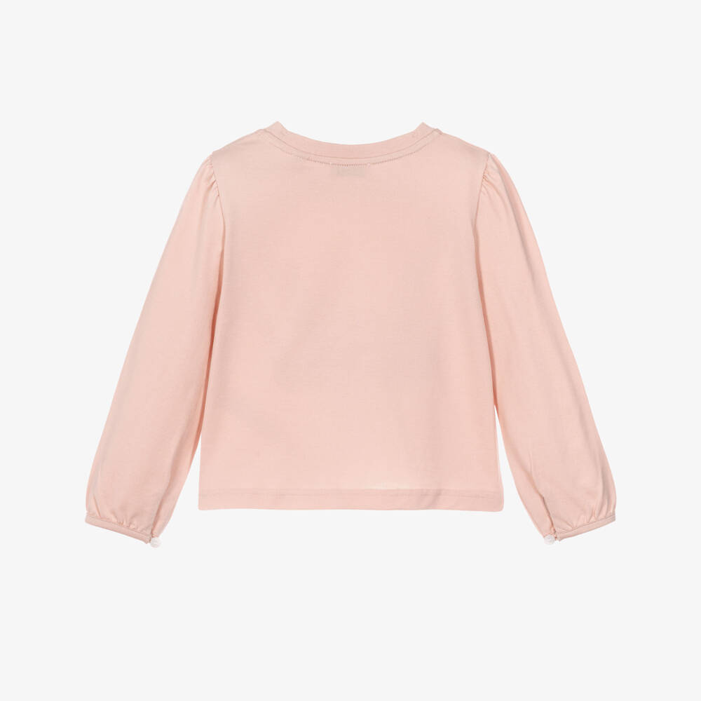 Burberry-Girls Pink Cotton Top with Rainy Day Thomas Bear | Childrensalon