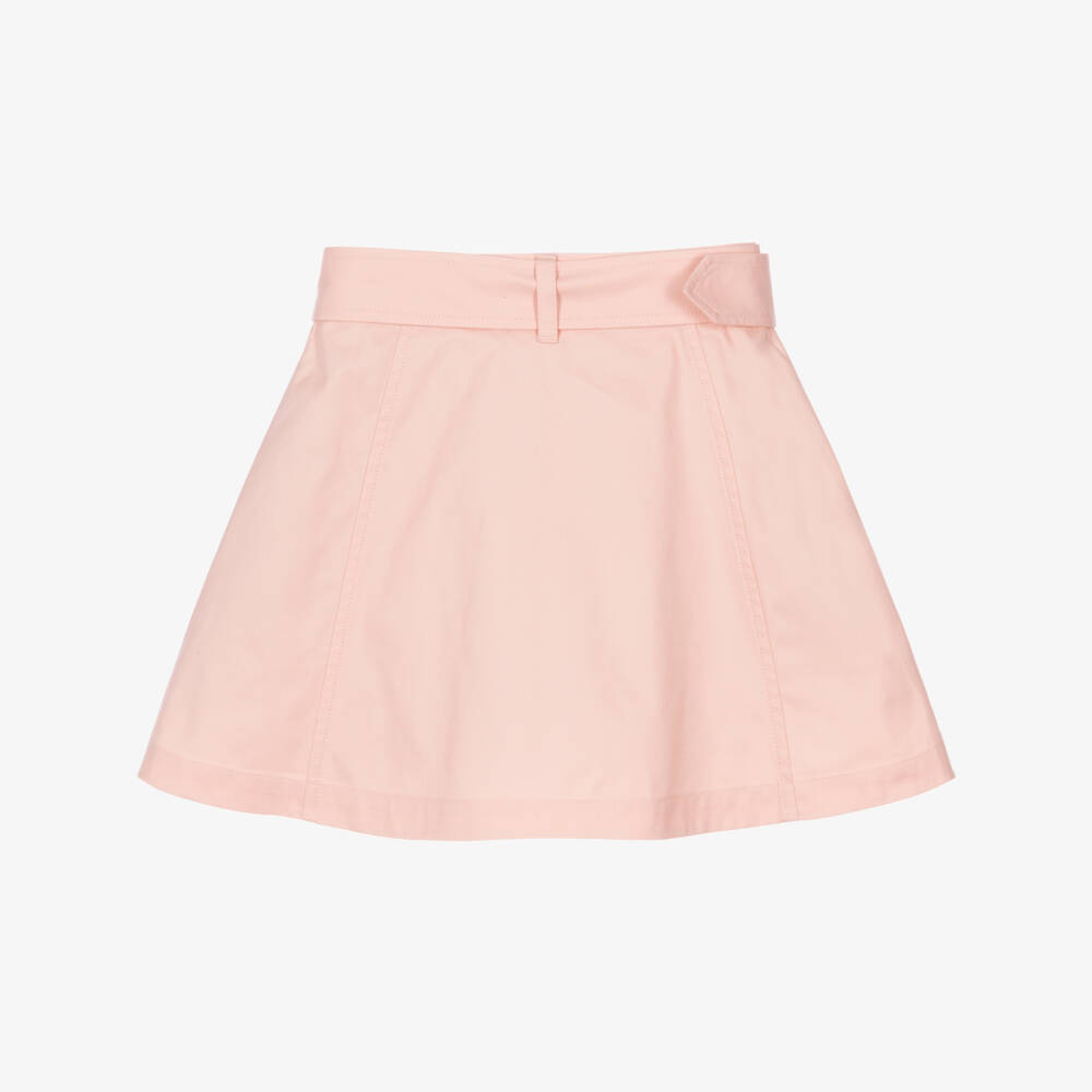 Burberry-Girls Pink Cotton Trench Skirt | Childrensalon
