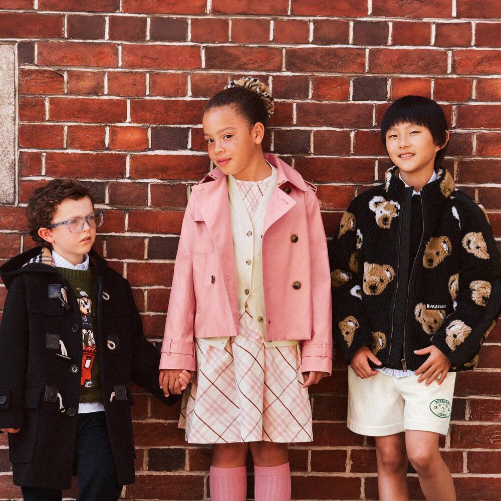 Burberry-Girls Pink Short Trench Jacket | Childrensalon