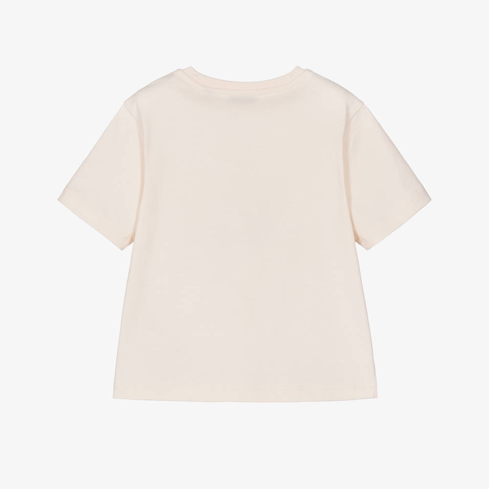Burberry-Girls Pink T-Shirt with Trench Coat Bear | Childrensalon