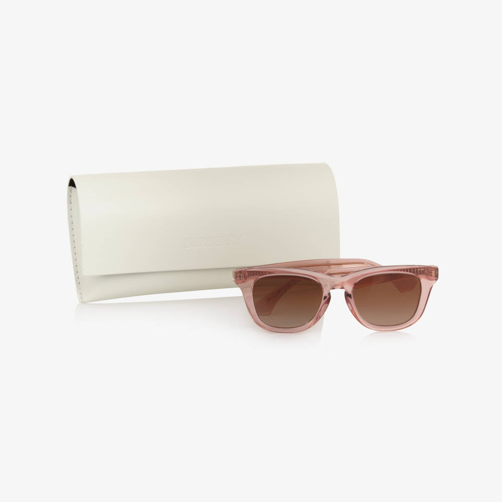 Burberry-Girls Pink Transparent Sunglasses with Tinted Lenses (UVA/UVB) | Childrensalon
