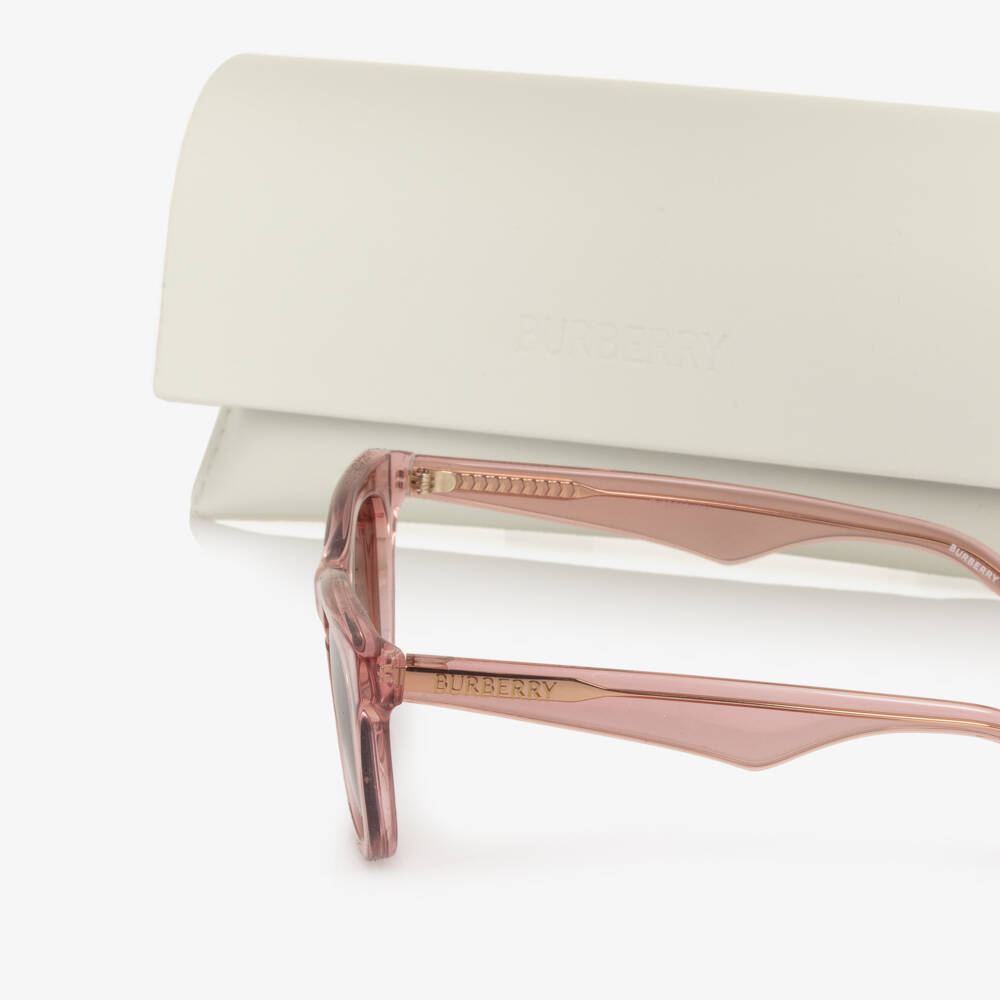 Burberry-Girls Pink Transparent Sunglasses with Tinted Lenses (UVA/UVB) | Childrensalon