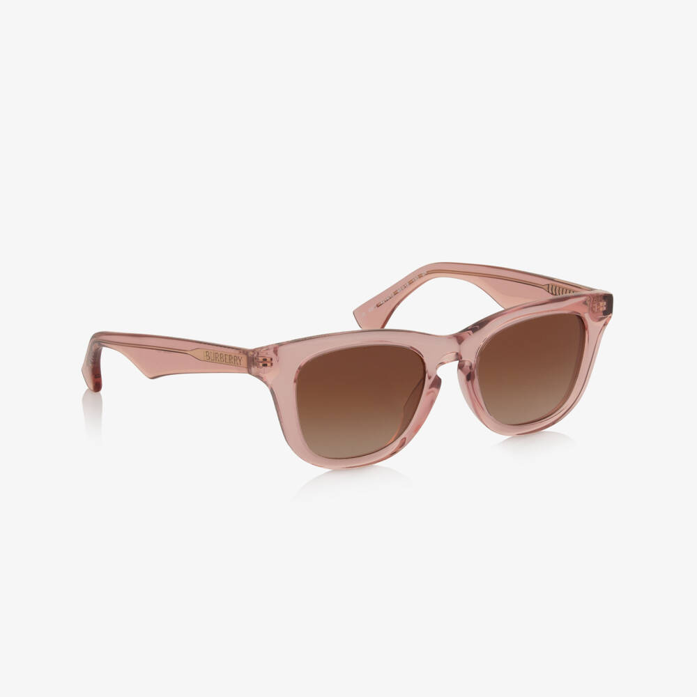 Burberry-Girls Pink Transparent Sunglasses with Tinted Lenses (UVA/UVB) | Childrensalon