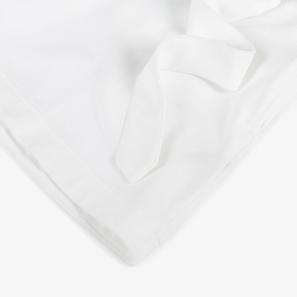 Burberry-Girls White Cotton Polo Dress With EKD | Childrensalon